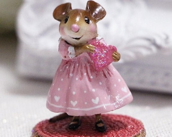 Wee Forest Folk M-499a Little Sweetheart Girl, Miniature Mouse Figurine
