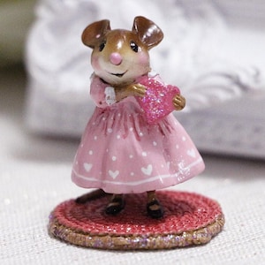 Wee Forest Folk M-499a Little Sweetheart Girl, Miniature Mouse Figurine