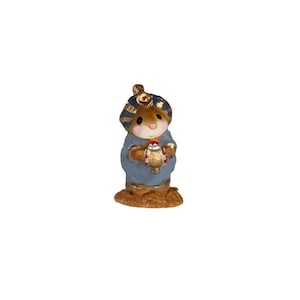 Micro Christmas Mouse Figurine, Wee Forest Folk MINI Wise Man Mouse in Turban M-121am, Micro Nativity Figurine