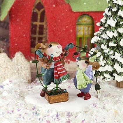 wee forest folk クリスマス Wee Forest Folk M-493a Merry & Bright, Miniature Christmas Mouse
