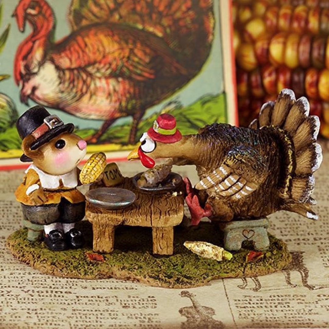 Wee Forest Folk M-592 Turkey for Dinner, Miniature Thanksgiving