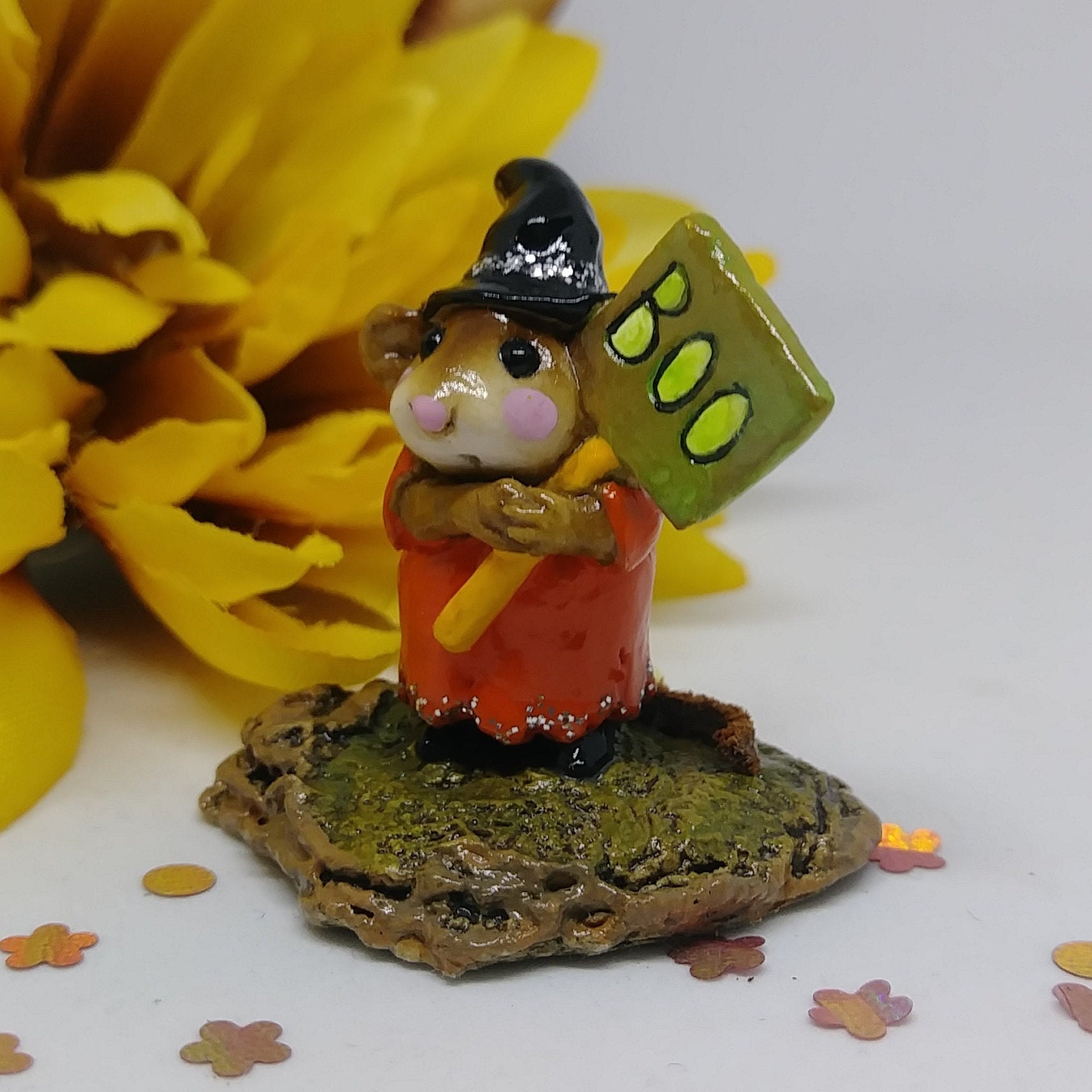Wee Forest Folk M-214 Little Boo-boo in Orange, Miniature