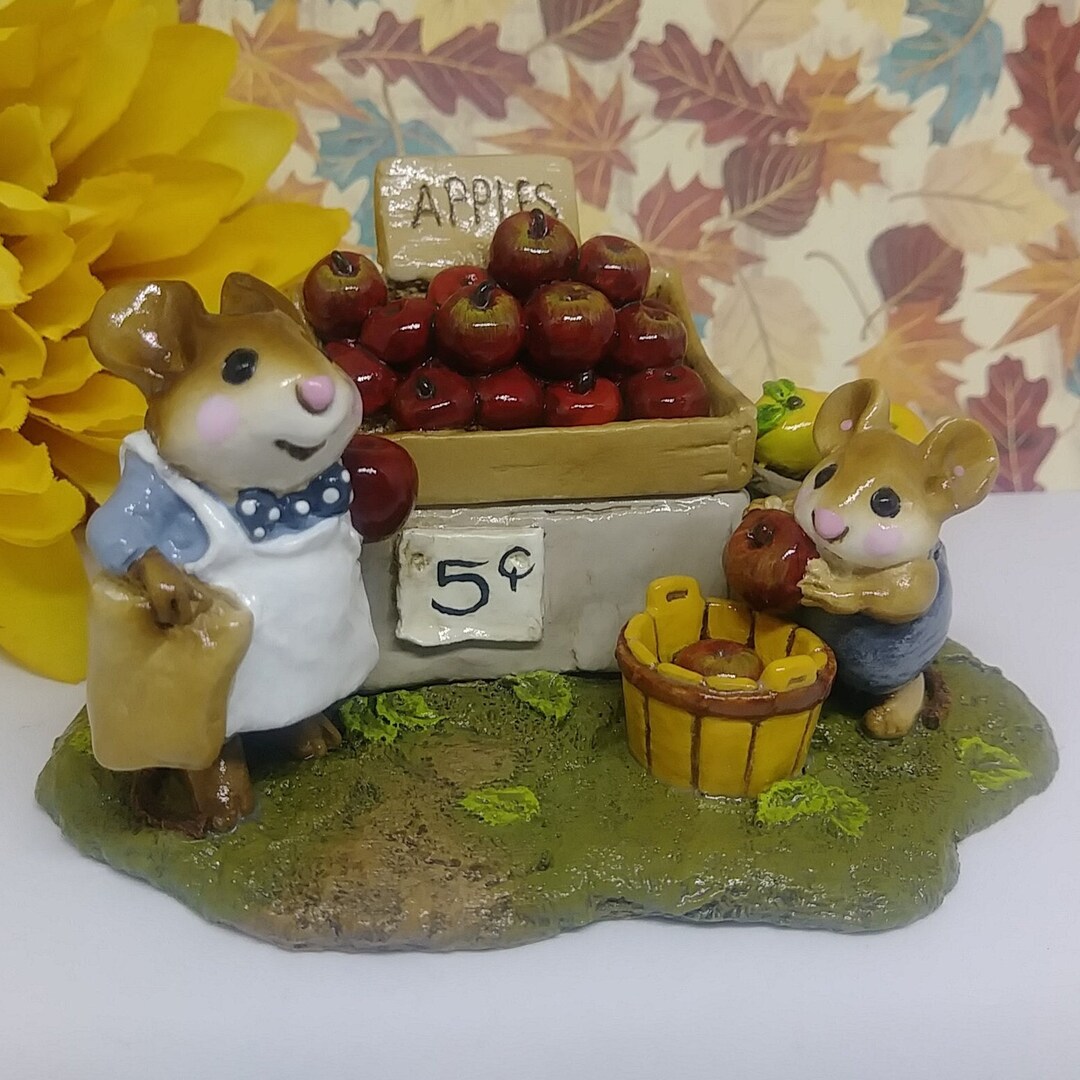 Wee Forest Folk M-187 Adam's Apples, Retired Miniature Mouse