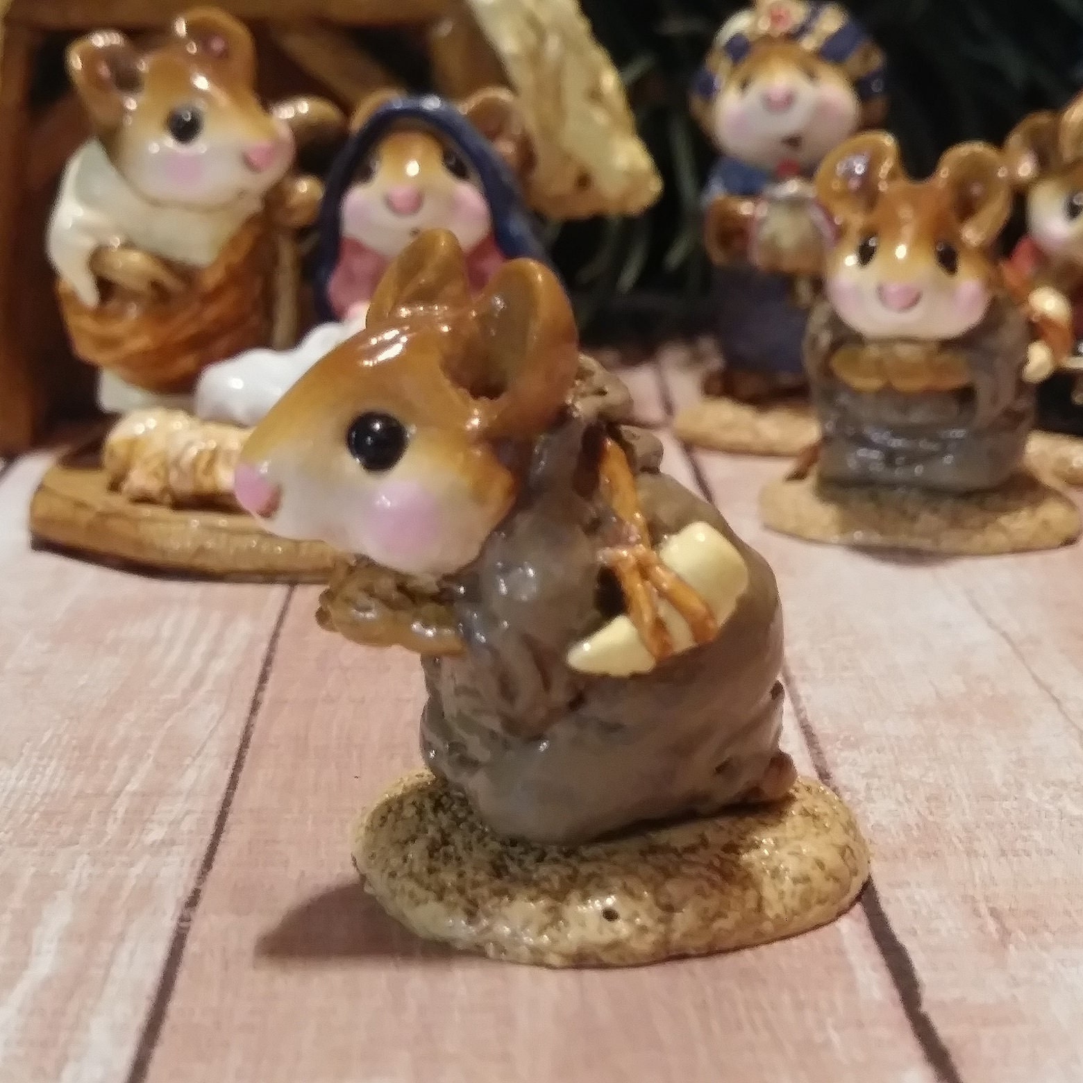 Wee Forest Folk Christmas Figurine M-122b Shepherd Standing Wee Forest Folk Christmas Figurine M-122b Shepherd Standing