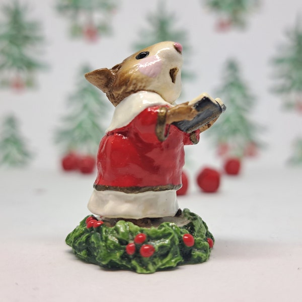 Wee Forest Folk M-147 Choir Mouse, Miniature Christmas Mouse Figurine