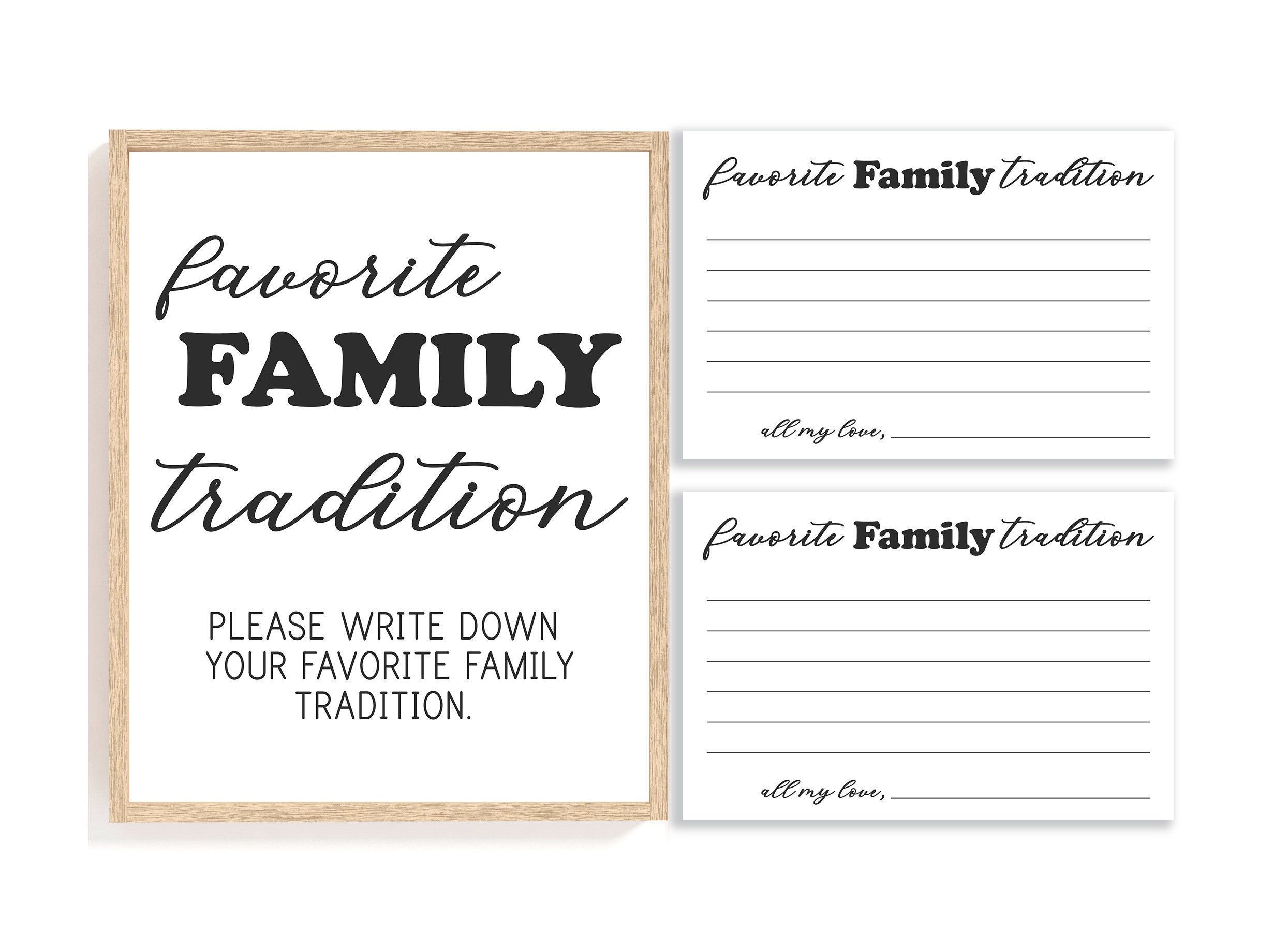 Family Tradition Card Favorite Family Traditions Sign and Etsy