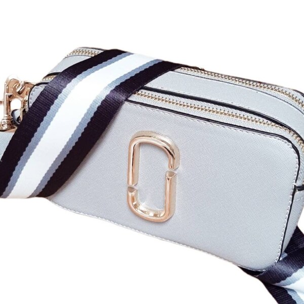 Stunning Grey Crossbody Box Bag with Changeable Bag Strap - Gold Hardware