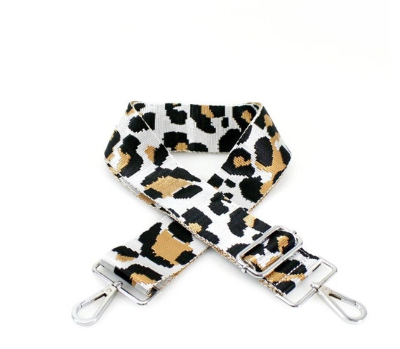 5cm wide Bag Strap, White, Animal Bag Strap, Changeable Purse strap Phone  strap Crossbody strap - Silver Hardware