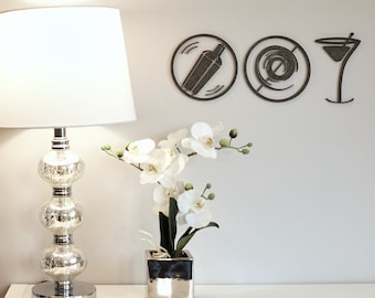 007 Martini Wall Art: Shaken Not Stirred, 3D Printed Decor