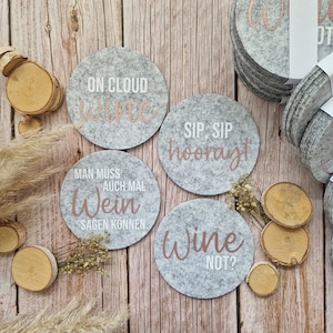 4er Set Wein Untersetzer • mit Geschenkschachtel