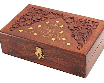 Jewellery Box for Women Jewel Organizer Moon & Star Beautiful Handmade Wood Gift 