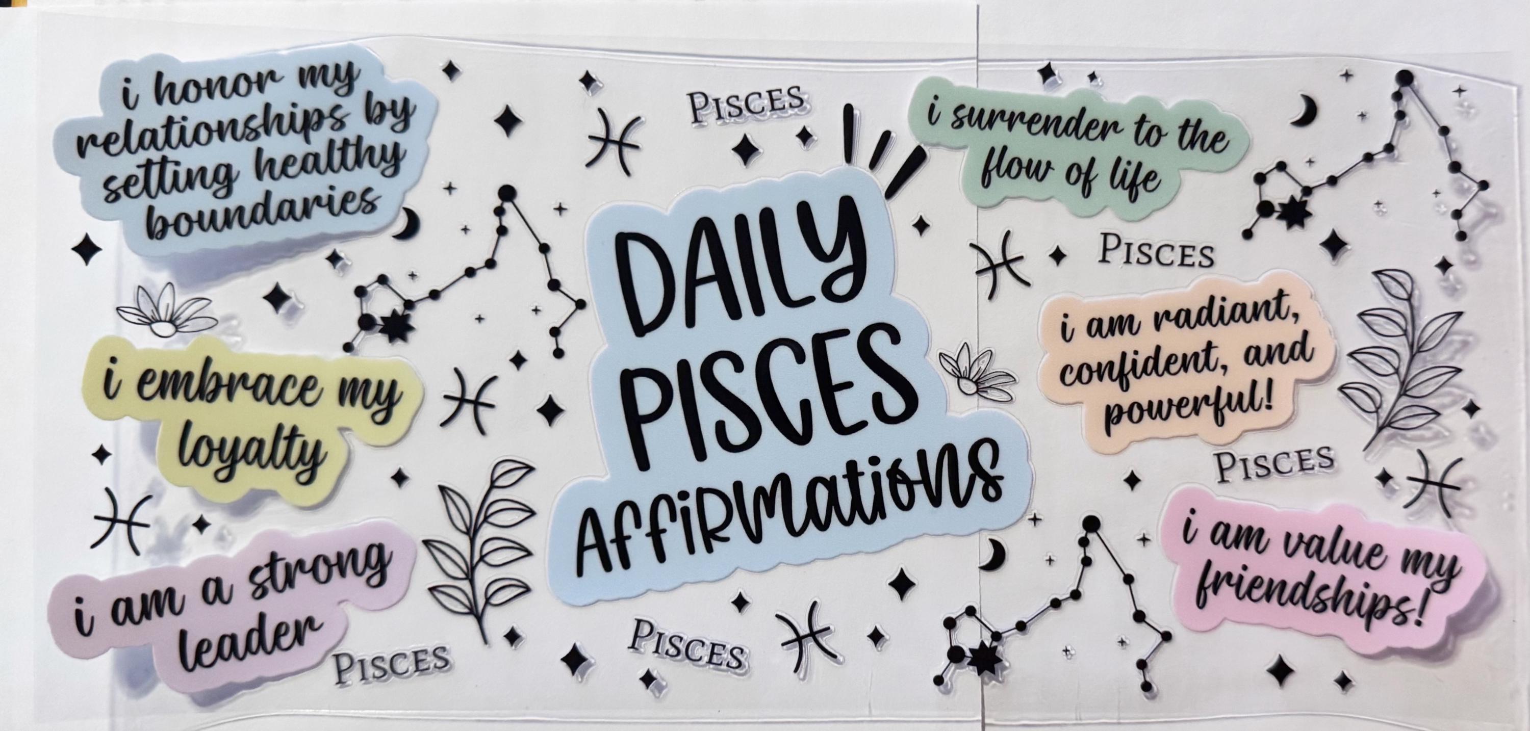 Pisces Affirmations - UVDTF 16oz Wrap