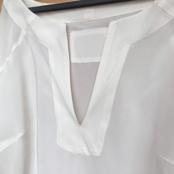 Silk Tunic White Top 100% Silk Delicate 