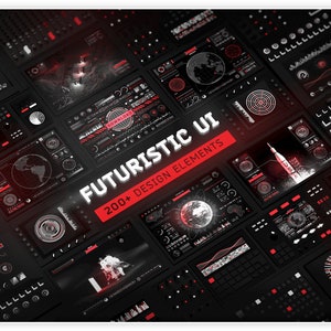 Futuristisches UI Kit – 200 Designelemente