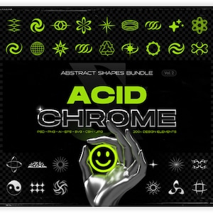 Acid & chrome abstract shapes bundle