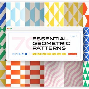 Essential geometric seamless patterns collection