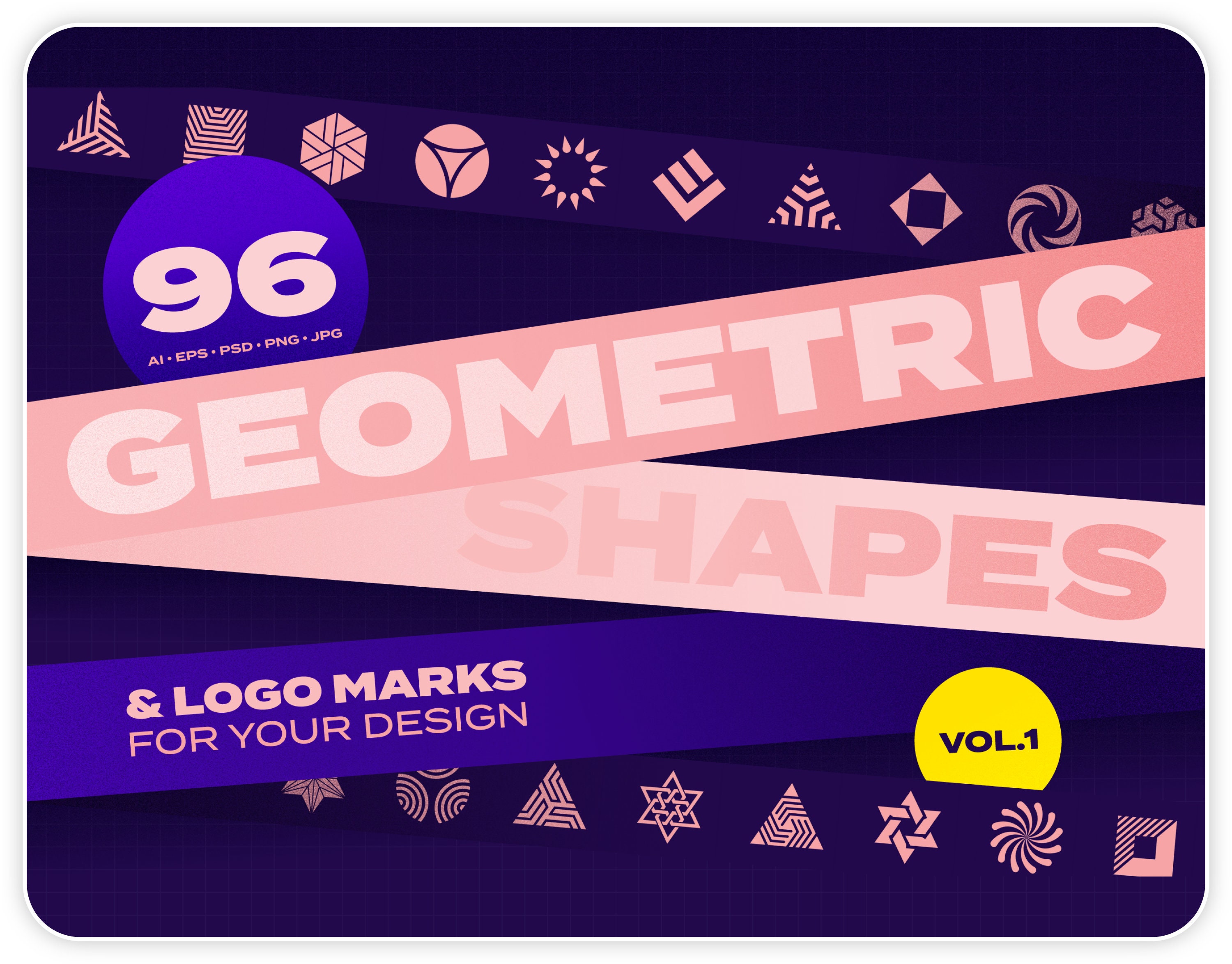 96 Geometric Shapes & Logo Marks Collection Vol.1 - Etsy