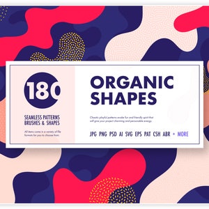 Organic shapes bundle – 180 seamless textures, brushes & design elements