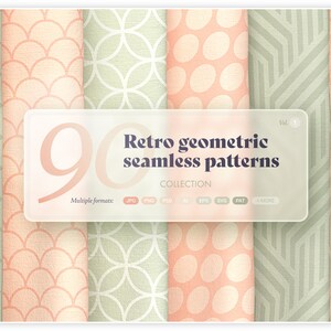 Retro geometric seamless patterns collection