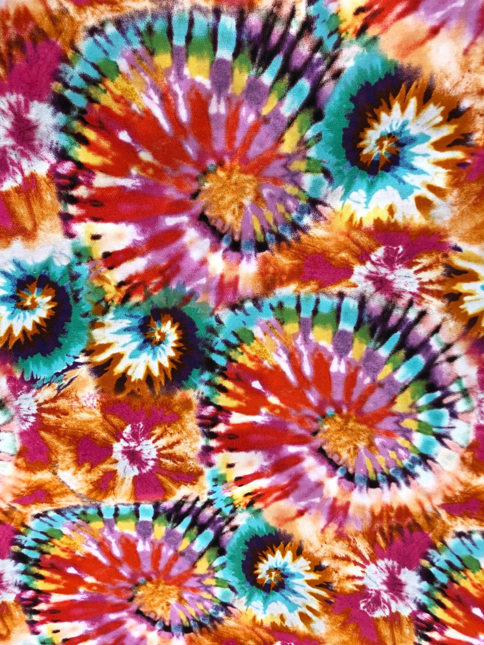 Tie Dye Psychedelic 100 Cotton Fabric By The Yard Etsy