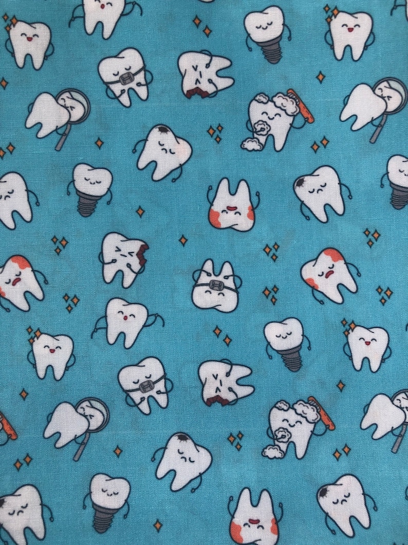 Dentist Fabric Teeth Tooth Toothbrush Fabric 100 Cotton Etsy