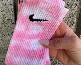 Nike Pastel Pink Tie Dye Socks- Adult Nike Tie Dye Socks Pastel Pink