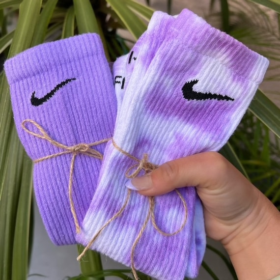 Purple Tie Dye Nike Sock TWO Pack Tie Dye Nike Socks Pastel - Etsy