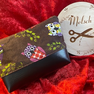 Kleines Täschchen Kosmetiktasche OB Tasche Maskentasche Portemonnaie airpods schminktasche Kulturtasche Eulen mit Kunstleder