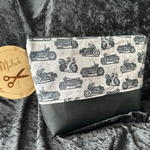 Täschchen Kosmetiktasche Kulturtasche Maskentasche Portemonnaie schminktasche Motorrad bike Harley davidson  Bike Unikat handmade