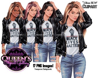 Black Lives Matter clipart, Denim jeans girl, Hands up clipart, BLM, Black lives, Juneteenth clipart, Girl Power, Fashion girl clipart