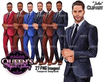 Man clipart, Business man clipart, Boyfriend clipart, Casual man clipart, Boy clipart, Male clipart, White man clipart, Man in suit, Teacher