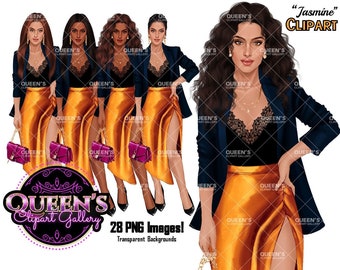 Fashion girl clipart, Lady clipart, Party clipart, Woman clipart, Fashion clipart, Lady in dress clipart, Boss lady clipart, Girl boss