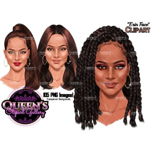 Woman Face, Afro Face Clipart, Face Clipart, Hairstyles, African American Woman Face Clipart, Black Girl Magic, Fashion Girl, Head Clipart
