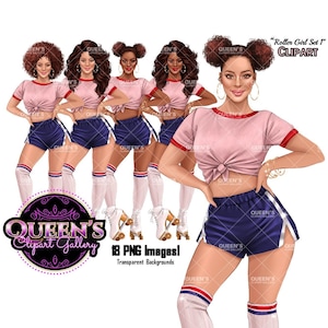 Rolschaatsen clipart, meisje rolschaatsen, retro rolschaatsen, mode meisje clipart, tiener clipart, schaatsen clipart, skater meisje, skate