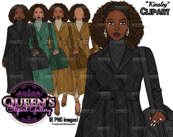 African American woman, Afro girl clipart, Fashion clipart, Black woman clipart, Black girl magic, Fashion girl clipart, Girl boss clipart