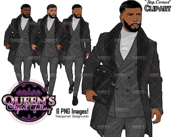 Man clipart, Business man clipart, Boyfriend clipart, Casual man clipart, Male clipart, African American man clipart, Black  man clipart