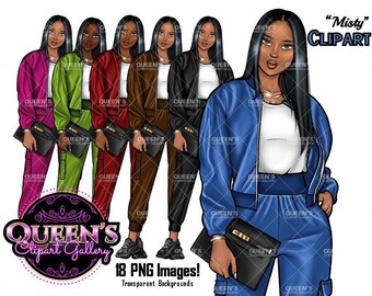 Afro girl clipart, Curvy girl Sport Clipart, Sport girl clipart, Gym girl clipart, Fitness Illustration, Black girl magic, Sporty girl, Afro