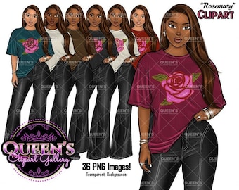 Afro Girl Clipart: Fashion Illustration, Black Girl Magic (PNG Images)