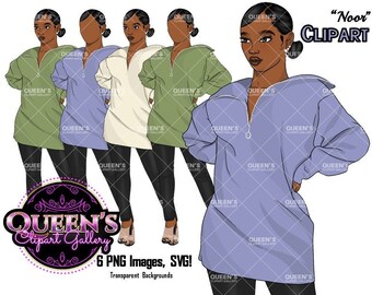 Afro girl clipart | Fashion clipart | Black woman clipart | Black girl magic | Fashion girl clipart | Girl boss clipart | Black girl | Curvy