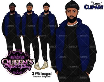 Man clipart, Boyfriend clipart, Casual man clipart, Boy clipart, Male clipart, African American man clipart, Black man clipart