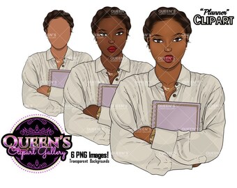 Planner girl, Moda clipart, Czarna kobieta clipart, Czarna dziewczyna magia, Moda dziewczyna clipart, Dziewczyna szef clipart, Czarna dziewczyna, Afro dziewczyna clipart