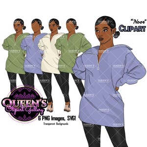 Afro girl clipart | Fashion clipart | Black woman clipart | Black girl magic | Fashion girl clipart | Girl boss clipart | Black girl | Curvy