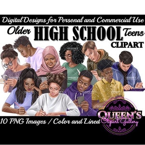 Teenagers Clipart, Teen Clipart, Students Writing, Clipart Teens, Teenagers, Back to School, High School Students Clipart, School Clipart