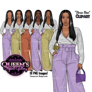Afro girl clipart, Fashion girl clipart, Black woman clipart, Black girl magic, Fashion girl clipart, Girl boss clipart, Black girl, Curvy