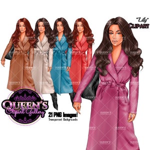 Woman in coat clipart, Fall clipart, Fashion girl clipart, Fashion illustration, Lady boss clipart, Girl boss clipart, Woman clipart, Curvy