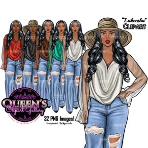 Denim girl clipart, Black girl magic, Fashion girl clipart, African American woman, Afro girl clipart, Girl boss, Fashion illustration