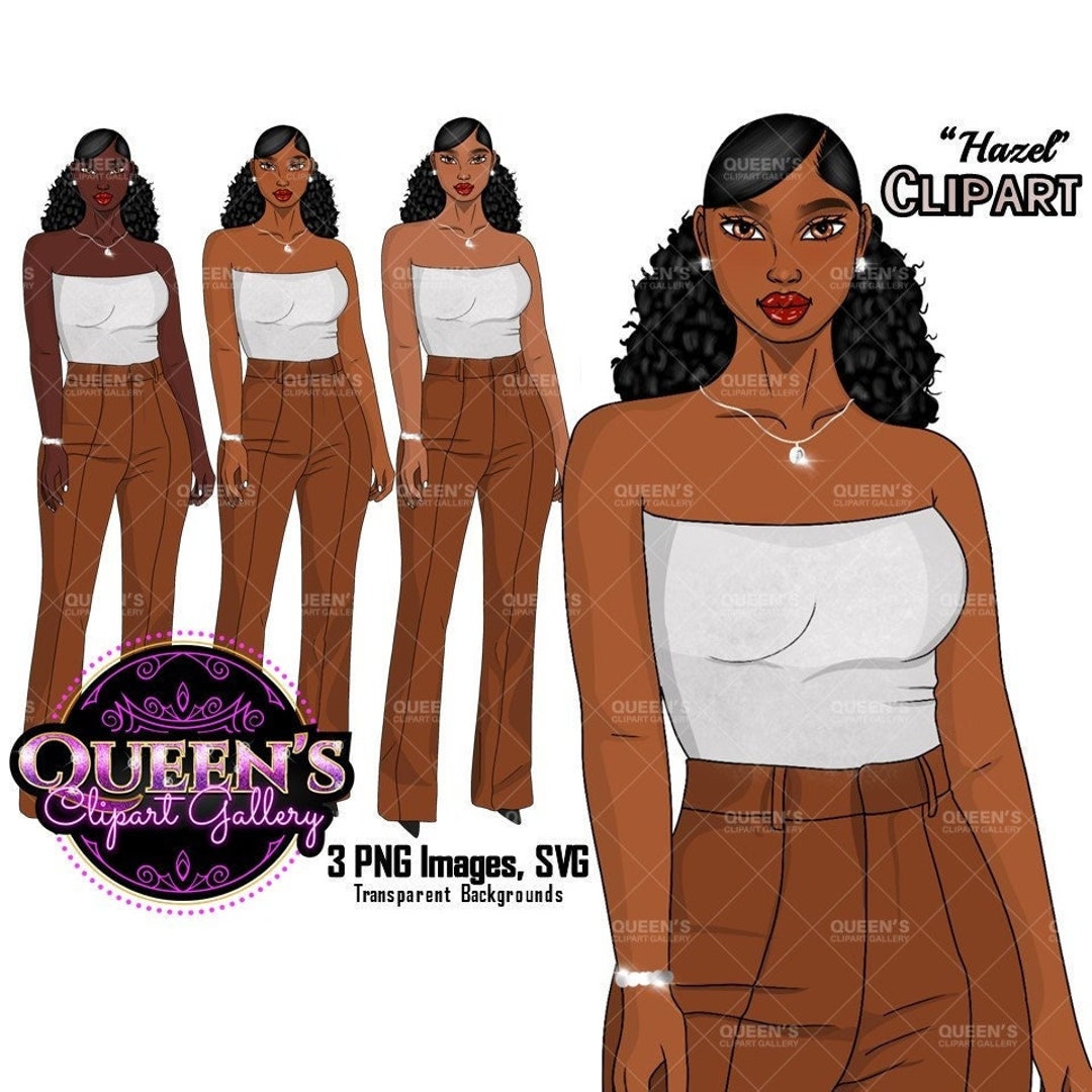 African American Woman, Afro Girl Clipart, Fashion Clipart, Black Woman ...