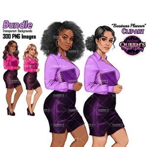 Business planner clipart, Lady boss clipart, Afro girl clipart, Fashion girl clipart, Teacher clipart, Black girl magic, Business woman