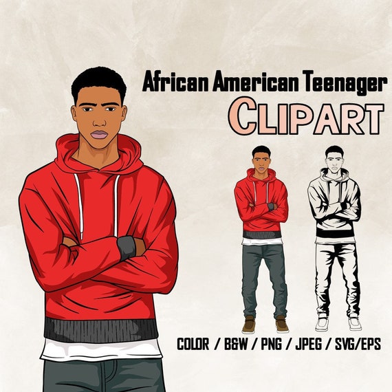 Clipart illustration clipart Printable clipart clipart for planner African American Teenager Fashion boy clipart printable stickers
