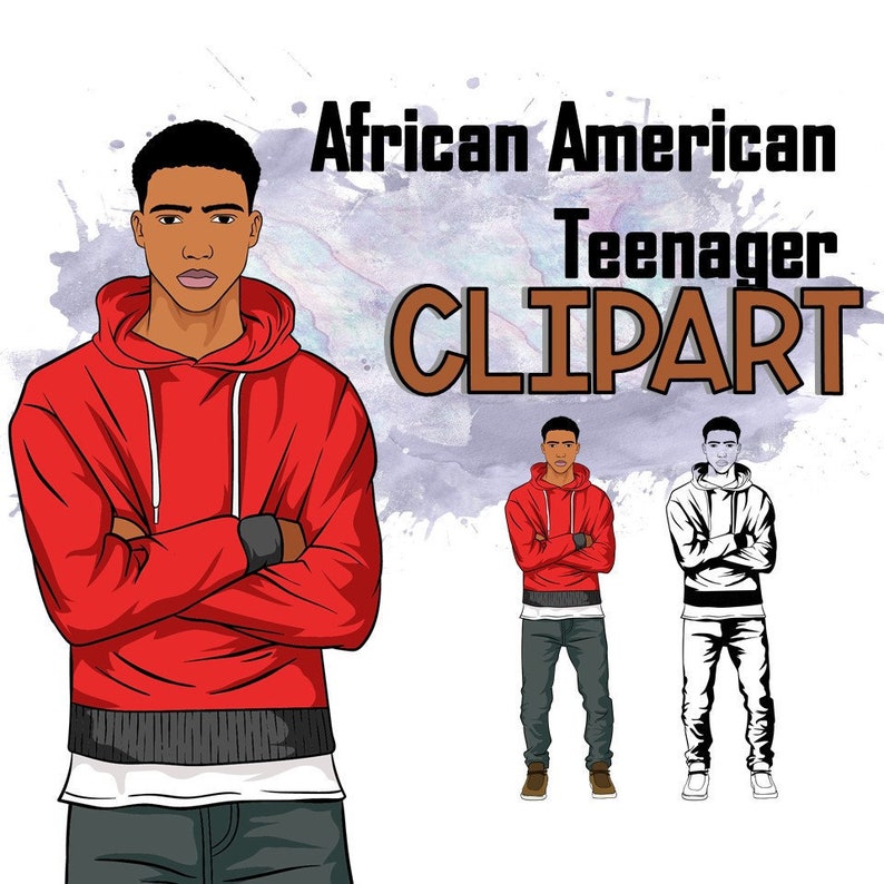 Clipart illustration clipart Printable clipart clipart for planner African American Teenager Fashion boy clipart printable stickers